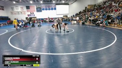 120 lbs Semifinal - Cannon Boren, Thermopolis vs Cody Dunham, Sheridan