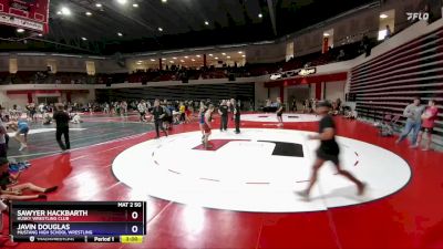 132 lbs 3rd Place Match - Sawyer Hackbarth, Husky Wrestling Club vs Javin Douglas, Mustang High School Wrestling