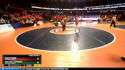 3A 120 lbs Cons. Round 1 - Zach Parisi, Elmhurst (York) vs Michael Esteban, Chicago (Marist)