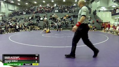 106 lbs Quarterfinals (8 Team) - David Altstadt, Evansville Mater Dei vs Mason Goelz, Avon