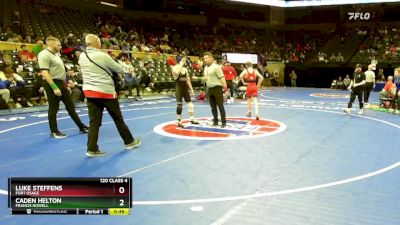 120 Class 4 lbs Cons. Round 1 - Luke Steffens, Fort Osage vs Caden Helton, Francis Howell