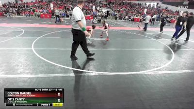 91 lbs Cons. Round 5 - Otis Canty, JJ`s Club Wrestling vs Colton Dausel, Askren Wrestling Academy