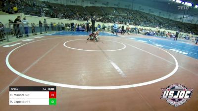 55 lbs Round Of 32 - Baylor Mansel, CacheWrestlingClub vs Kaleb Liggett, Amped Wrestling Club