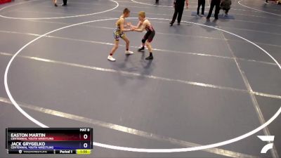 98 lbs 1st Place Match - Easton Martin, Centennial Youth Wrestling vs Jack Grygelko, Centennial Youth Wrestling