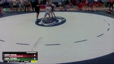 92 lbs Quarterfinal - Avery Hogue, Dendy Trained Wrestling Club vs Paris Turner, Rabbit Turner Wrestling