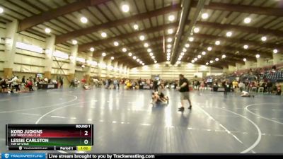 100 lbs Round 1 - Kord Judkins, Roy Wrestling Club vs Lessie Carlston, Top Of Utah