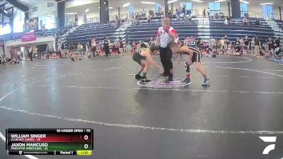 75 lbs Semifinal - Jaxon Mancuso, Predator Wrestling vs William Singer, Club Not Listed