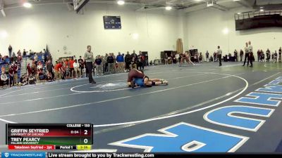 133 lbs Cons. Round 4 - Griffin Seyfried, University Of Chicago vs Trey Pearcy, Millikin University