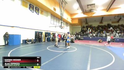 285 lbs Quarterfinal - Elias Espinoza, San Pasqual Valley Hs vs Kayden Wesner, Kingman