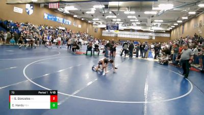 73 lbs Champ. Round 1 - Steven Gonzales, Westlake vs Cannon Hardy, Payson Pride Wrestling