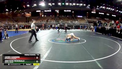 70 lbs Semifinal - James Sanders, Riverdale Raiders vs Greyson McDonald, Naples Bears