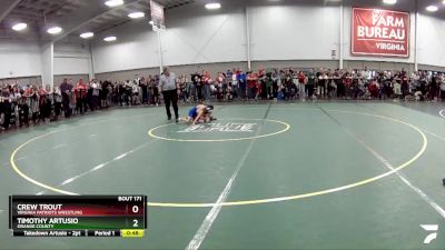 45 lbs Cons. Semi - Timothy Artusio, Orange County vs Crew Trout, Virginia Patriots Wrestling