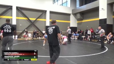 118 lbs Round 6 (16 Team) - Kaylyn Harrill, Nebraska Wrestling Academy vs Makenzie Usher, Midwest Assassins