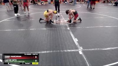 108/115 Round 1 - Terry Marchman, Geogira vs Carter Seto, Harris County Youth Wrestling