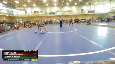 57-62 lbs Round 2 - Aubree Johnson, Mountain View Stingers vs Riley Miller, Hurricane Wrestling Academy