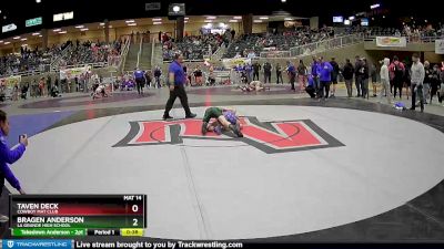 100 lbs Cons. Semi - Bragen Anderson, La Grande High School vs Taven Deck, Cowboy Mat Club