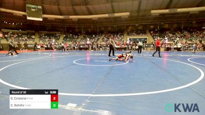 60 lbs Round Of 32 - Gunner Crossno, Roland Youth League Wrestling vs Cole Schiltz, Verdigris Youth Wrestling