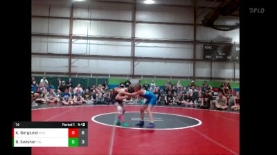 74 lbs Quarterfinals (8 Team) - Brooklyn Swisher, Cleveland Wrestling vs Kenley Berglund, Midwest Mat Catz