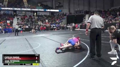 105 lbs Quarterfinal - Sage Peterson, Lawrence Elite vs Catelin Owens, WR- Topeka Blue Thunder