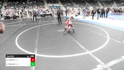 67 lbs Semifinal - Kasen Peters, Claremore Wrestling Club vs Jett Manion, Cushing