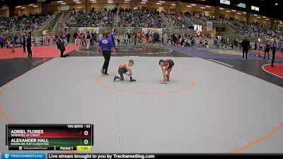 53 lbs Cons. Round 2 - Alexander Hall, Roseburg Mat Club/uvwa vs Adriel Flores, Warriors Of Christ