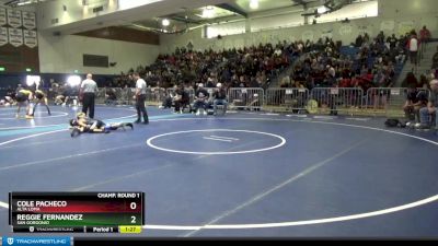 106 lbs Champ. Round 1 - Cole Pacheco, Alta Loma vs Reggie Fernandez, San Gorgonio