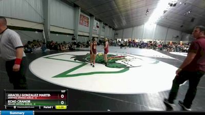 107 lbs Semis (4 Team) - Echo Cranor, Keller Central (Girls) vs Araceli Gonzalez Martinez, Dripping Springs (Girls)