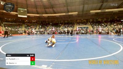 55 lbs Semifinal - AJ Puckett, Alpha Elite vs Westen Davis, Oak Glen