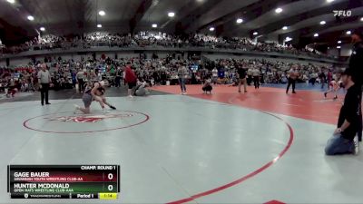 90 lbs Champ. Round 1 - Gage Bauer, Savannah Youth Wrestling Club-AA vs Hunter McDonald, Open Mats Wrestling Club-AAA