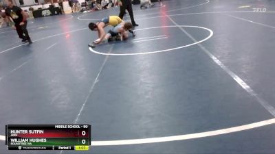 90 lbs Champ. Round 1 - Hunter Sutfin, Ares vs William Hughes, Roundtree WA