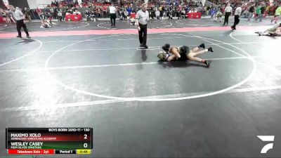 130 lbs Champ. Round 2 - Maximo Xolo, Sarbacker Wrestling Academy vs Wesley Casey, MGM Silver Spartans