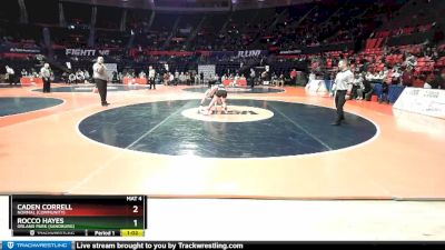 3A 106 lbs Quarterfinal - Rocco Hayes, Orland Park (Sandburg) vs Caden Correll, Normal (Community)