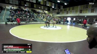 82 lbs Cons. Round 1 - Braxton Schwarzenbach, Temecula Valley Wrestling Club vs Adam Wiese, Hemet Youth Wrestling Club