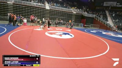 53 lbs 2nd Place Match - Nash Bowker, Thermopolis Wrestling Club vs Ryker Layher, Douglas Wrestling Club