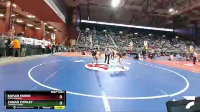 4A-138 lbs Cons. Round 2 - Zabian Cowley, Thunder Basin vs Kayleb Farris, Rock Springs