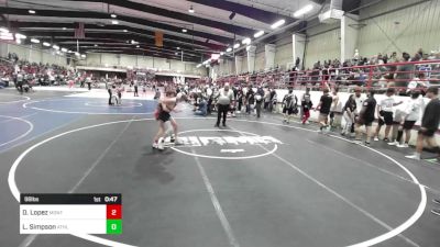 98 lbs Consi Of 8 #2 - David Lopez, Montrose Elite vs Lucas Simpson, Athlos Wrestling