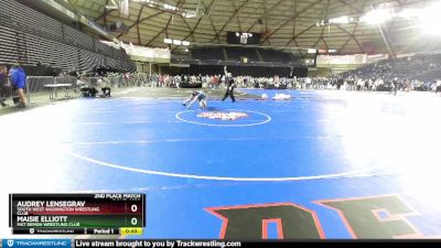 87 lbs 2nd Place Match - Maisie Elliott, Mat Demon Wrestling Club vs Audrey Lensegrav, South West Washington Wrestling Club