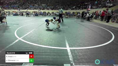 43 lbs Round Of 16 - Kase Hood, Weatherford Youth Wrestling vs Jaxon Ditmore, Dark Cloud Wrestling Club