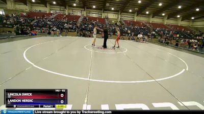 92 lbs Champ. Round 1 - Lincoln Swick, WI vs Landon Herdic, CT