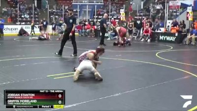 60 lbs Quarterfinal - Griffin Moreland, Three Rivers Wildcats vs Jordan Stanton, North Branch Youth WC