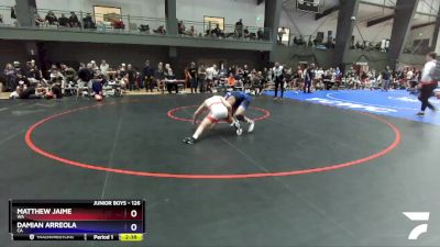 126 lbs Champ. Round 2 - Matthew Jaime, WA vs Damian Arreola, CA