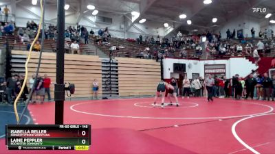 145 lbs Cons. Round 5 - Laine Peppler, Rochester Community vs Isabella Reller, Midwest Xtreme Wrestling