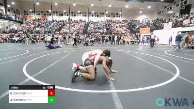 110 lbs 3rd Place - Roper Campbell, Collinsville Cardinal Youth Wrestling vs JaMarcus Siemens, Team Tulsa Wrestling Club