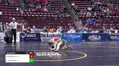 107 lbs Round Of 16 - Nicholas McGarrity, Peters Township vs Emilio Albanese, Emmaus