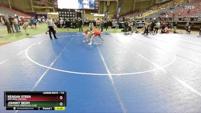 113 lbs Cons. Round 4 - Keagan Steen, Red Rock Central vs Johnny Behm, Team Idaho Wrestling Club