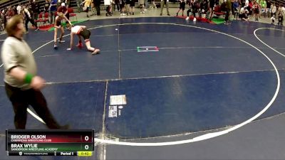 92 lbs Cons. Round 2 - Brax Wylie, Sanderson Wrestling Academy vs Bridger Olson, Champions Wrestling Club