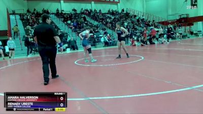 190 lbs Round 1 - Amara Halverson, Eastern Oregon University vs Renaeh Ureste, Gray Harbor College