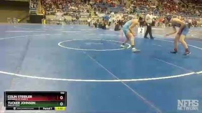 132 lbs Semifinal - Colin Steidler, Bismarck St Mary`s vs Tucker Johnson, Valley City