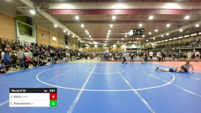 160 lbs Round Of 32 - Justin Batty, Camden Hills vs Cavin Napoletano, Haddam-Killingworth