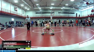 80 lbs Quarterfinal - Kolten Land, Maurer Coughlin Wrestling Club vs Landon Burkett, New Palestine Junior High